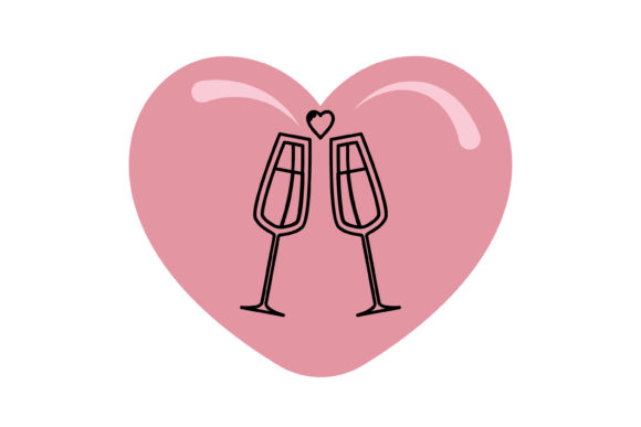 Download Black Line Couple Glasses for Weddings - Weddings Collection